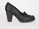 Womens Timberland Nevali 19616 Black Leather Slip On Heeled Loafers - London Top Style